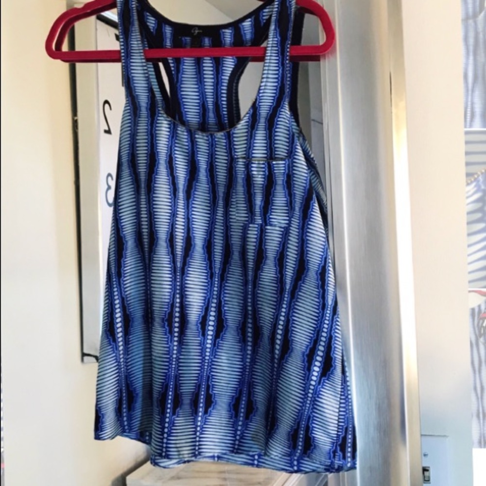 AQUA Razorback tank wi/ beaded detailing sz small